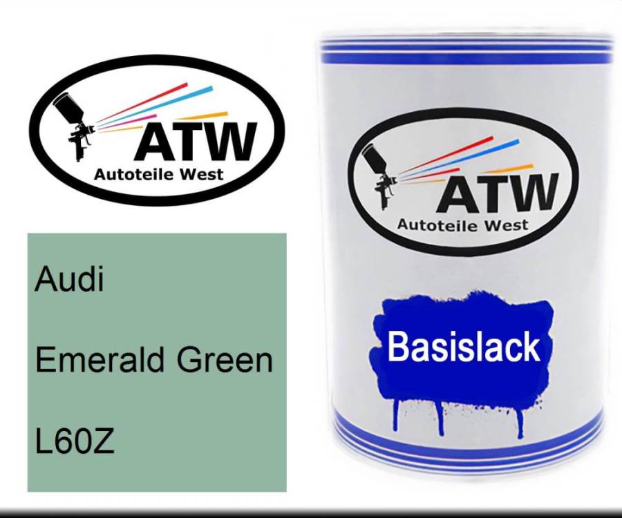 Audi, Emerald Green, L60Z: 500ml Lackdose, von ATW Autoteile West.